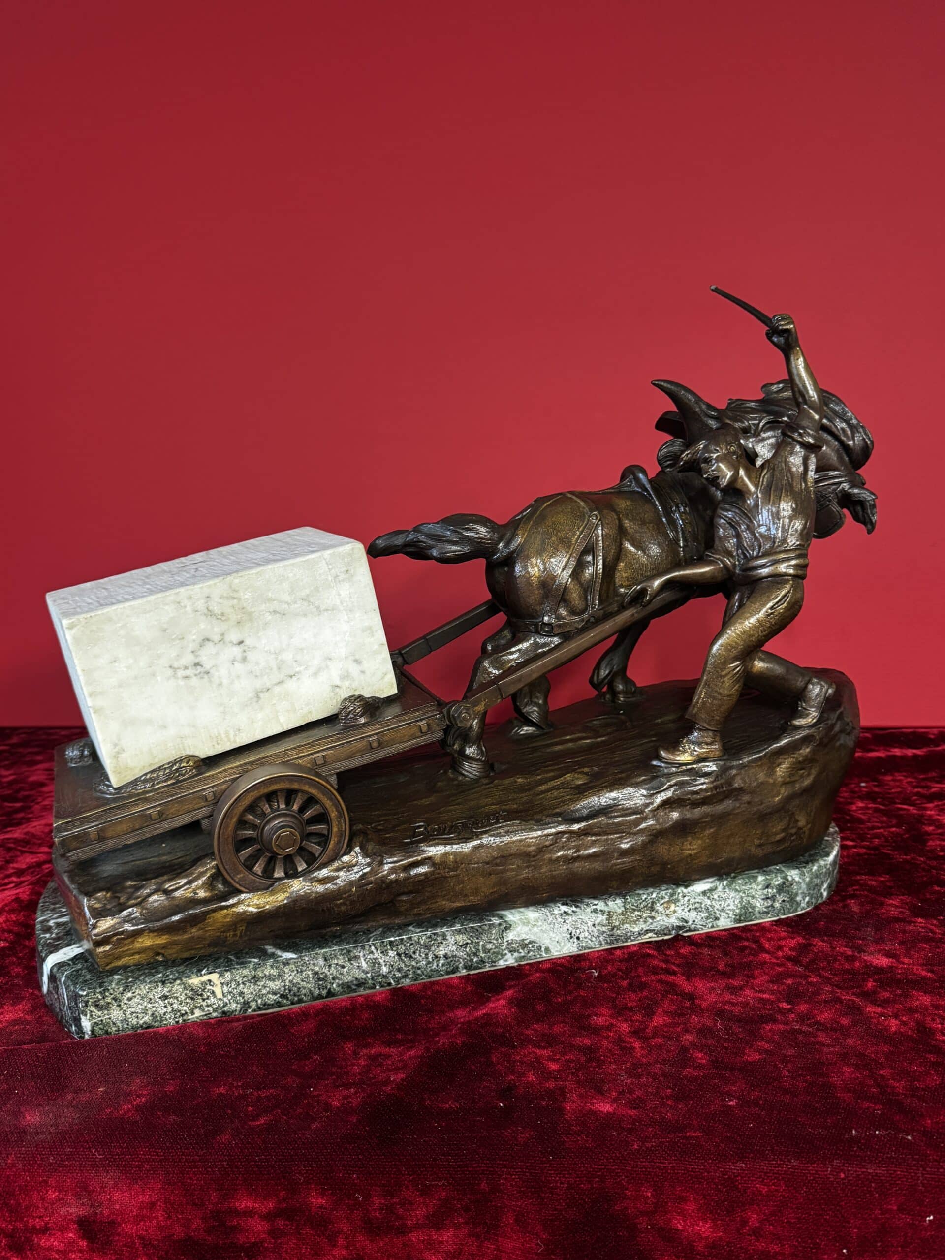 Antieke brons The Quarryman